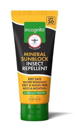 Incognito Incógnito, Protetor Solar Mineral Repelente de Insetos FPS30, 100ml