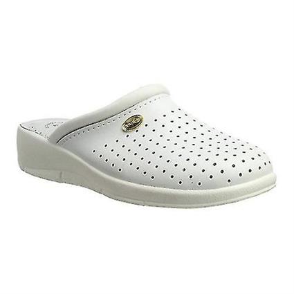 Dek das mulheres/senhoras revestido tamancos de couro Branco 39 EUR