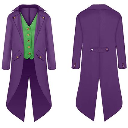 Kakanwo Roupas de Halloween para pais e filhos Roupas retrô masculinas Smoking retrô punk de comprimento médio para crianças Roxo 145