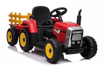 Viking Choice Trator elétrico ride-on – Vermelho – Com reboque