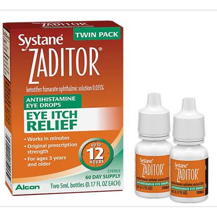 Zaditor Anti-histamínico Colírio, Alívio de Sintomas de Alergia, 5 Ml, Pacote com 2