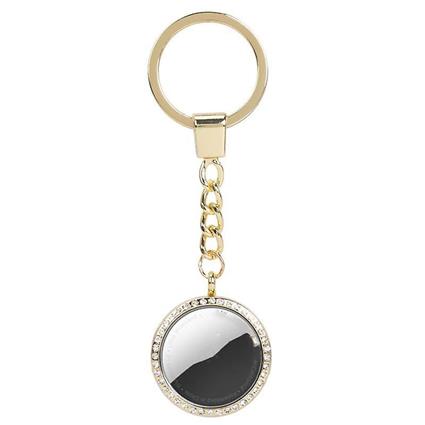 Behover AirTag Case como chaveiro com pedras e ouro preto Gold
