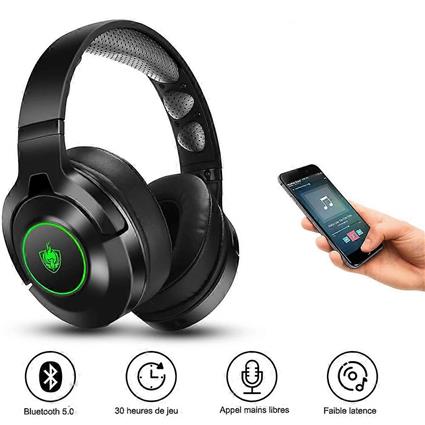 Usiful Fone de Ouvido Xbox One para PS5, PS4, PC, Fone de Ouvido Bluetooth com Microfone Destacável com Cancelamento de Ruído Verde