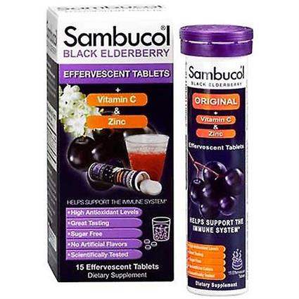 Sambucol Black Elderberry Fórmula Plus Vitamina C, 15 Conde (Pacote de 1)