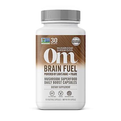 Om Mushrooms Om Cogumelos Brain Fuel Superfood, 90 Caps (Pacote de 1)