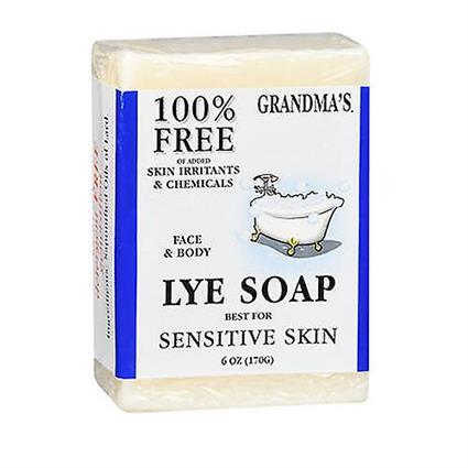 Grandmas Pure & Natural Vovós Pure & Natural Pure Lye Bar Soap, 6 Oz (Pacote de 1)