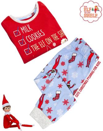 The Elf on the Shelf O elfo na prateleira unissex crianças manga comprida pijama perna longa conjunto elfo vermelho na prateleira 2-3 Years