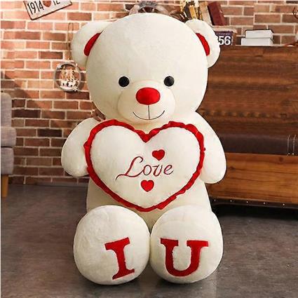 Stuffed Animals 100 cm Grande EU TE AMO Urso de pelúcia Brinquedo de pelúcia Adorável enorme urso macio de pelúcia Boneca Amante Urso Crianças Brin...