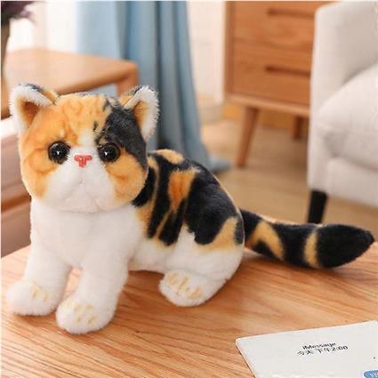 Stuffed Animals 4 Cores 31 cm INS Como Real Propenso Gato Boneca de Pelúcia Recheado Cores Puras Cinza Branco Amarelo Gatinho Brinquedo Animais de ...