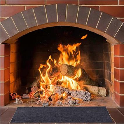 Kakanwo Lareira à prova de fogo Hearth tapete antiderrapante tapete de proteção contra chamas Preto