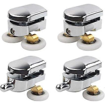 TCGG-Rouleau de porte de douche, 4 rouleaux doubles pour porte de douche, roulettes coulissantes, roue de rechange pour douche E