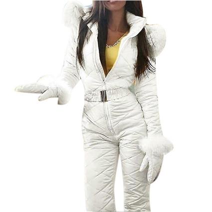 Snowsuits Mulheres Inverno Quente Snowsuit Outdoor Sports Calças Ski Suit Roupa Impermeável Macacão Impermeável Branco L
