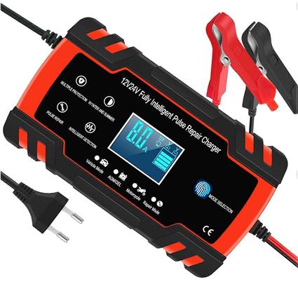 Shindat 8A 12V/24V inteligente carro e motocicleta carregador de bateria, carro carregador de bateria mantenedor, 3 estágio carregador de bateria e...