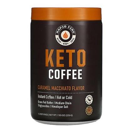 RAPIDFIRE Rapid Fire Keto Coffee Caramel Macchiato, 7,93 onças (pacote de 1)