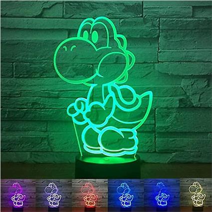 Dewenwils Dww-Mario Veilleuse 3D Lampe de Chevet, Personnage de Jeu de Dessin Anim Super Acrylique Nouveaut Nol Super Mario Cadeau Dcoration de Cha...