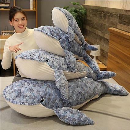 Stuffed Animals 50-110cm tamanho gigante baleia pelúcia brinquedo azul marinho animais de pelúcia brinquedo huggable tubarão macio animal travessei...