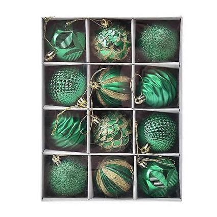 Christmas 12pcs bolas de natal decoração da árvore de natal decoração da casa de natal feliz ano novo navidad pingente bola acessórios Verde 6cm
