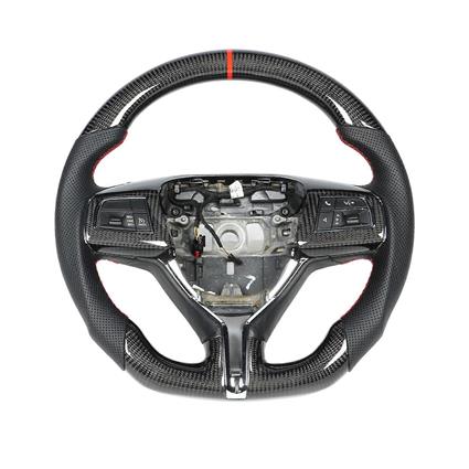 Favrison Substituição de couro perfurado do volante de fibra de carbono para Maserati Ghibli M157 Quattroporte M156 Levante M161 20142023