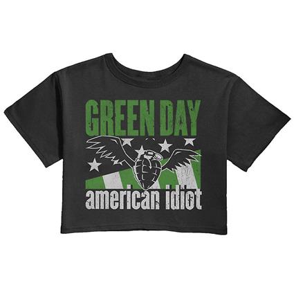 Green Day Dia Verde American Idiot Wings Crop Top Preto L