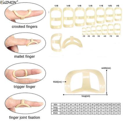 Tikuajgift 14pcs Finger Splint Fixo Anel ajustável quebrado Estabilizador da articulação do dedo Protetor de tala de dedo Endireitamento Artrite Z