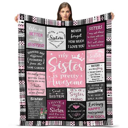 Oasisdream Cobertor leve e liso para a irmã com minha irmã é muito incrível impressão Multi cor 130x150CM
