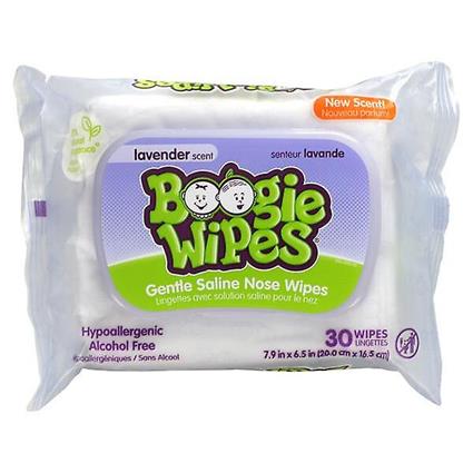 Boogie Wipes Toalhetes Boogie, Toalhetes de Nariz Salino Suaves, Aroma de Lavanda, 30 Toalhetes