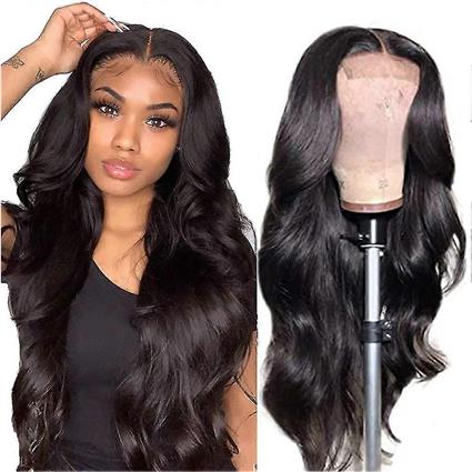 Rhafayre Body Wave Lace Front Wig Human Hair Pre-pull Bleach Knot With Baby Hair Cola Free Natural Color preto/marrom