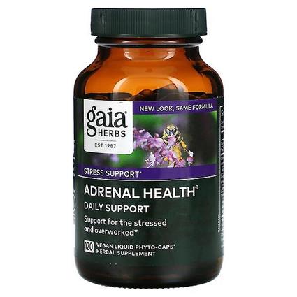 Gaia Herbs, Saúde Adrenal, Suporte Diário, 120 Phyto-Caps Líquidos Veganos