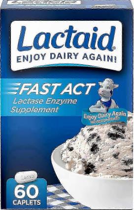 Lactaid Fast Acting, Suplemento de Lactase, Cápsulas, 60 Ea