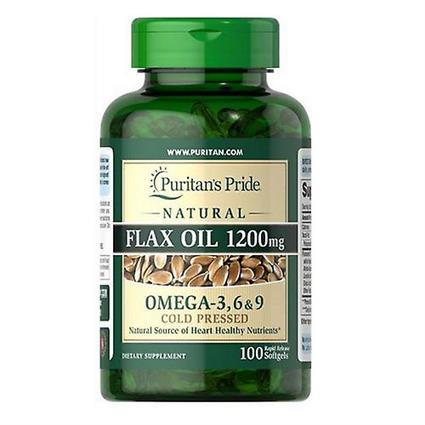 Óleo de Linhaça Natural Puritan's Pride,1200 mg,100 Cápsulas de Liberação Rápida (Pacote de 1)