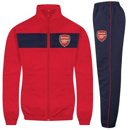 Arsenal FC Boys Tracksuit Jacket & Pants Set Kids OFFICIAL Football Gift Listra vermelha/marinha 6-7 Years
