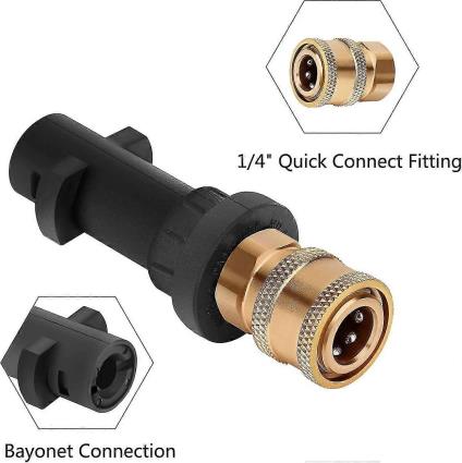 Acessórios do adaptador da lavadora de pressão para Karcher K2 K3 K4 K5 K6 K7 Krcher Handgun, 1/4'' Conexão rápida Fêmea Fitting, com 5 pontas de b...