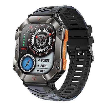 OHP relógio KR80 Bluetooth chamar bússola pressão de ar frequência cardíaca pressão arterial ao ar livre esportes três defesa smartwatch Camuflagem...