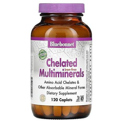 Bluebonnet Nutrition, Multiminerais Quelados, Sem Ferro, 120 Cápsulas