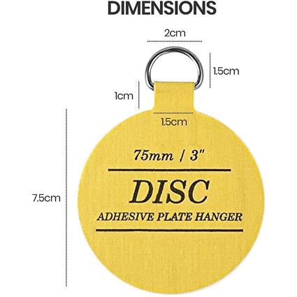 The Disc Plate Hanger Company Suporte de placa de disco autoadesivo de 75 mm