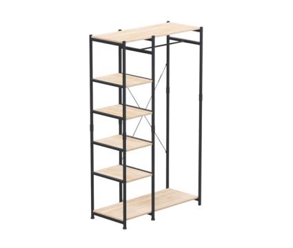 Camarim open closet com 5 prateleiras e 1 bar