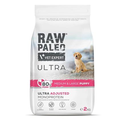 Vet Expert Ração Para Cachorros De Porte Médio E Grande Raw Paleo Ultra Porco 2kg