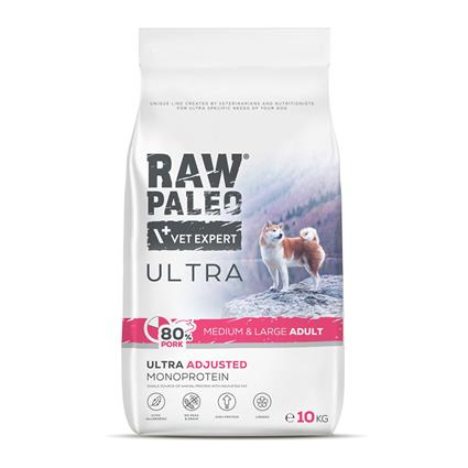 Vet Expert Raw Paleo Ultra Porco Ração Para Cães Adultos De Porte Médio E Grande 10kg