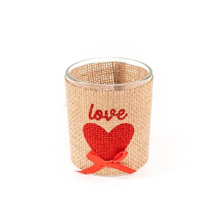 Porta-Velas Coração com Laço