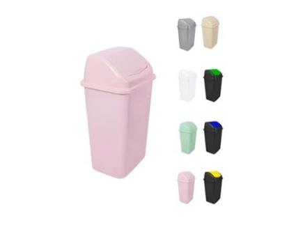 Balde de Lixo com Tampa Basculante - 30/50 Litros - Ideal para Casa e Escritório Rosa 15 L