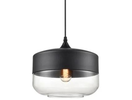 Lustre retro em vidro transparente, ajustável, para sala e cozinha