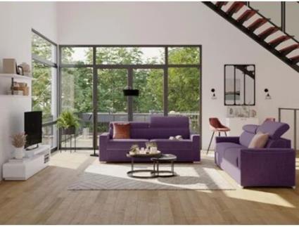 Sofá Cama DUNLOPILLO (216 x 94 x 100 Tamanho Cama: 160 - 179 cm - Veludo - Roxo)