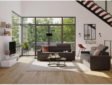 Sofá Cama DUNLOPILLO (216 x 94 x 100 Tamanho Cama: 160 - 179 cm - Veludo - Castanho)