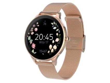 Forever Relógio digital Pulseira de malha de aço inoxidável para mulher Rose gold