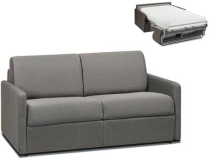 Sofá Cama Calife VENTE-UNIQUE (Cinzento Claro - Tecido e Veludo - 150x94x85 cm/Dimensões da cama: 120 – 139 cm)