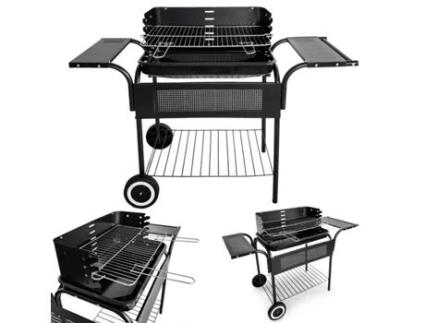 Grelha de Jardim Prateleiras Metálicas Grelha Ajustável Rodas MODERNHOME