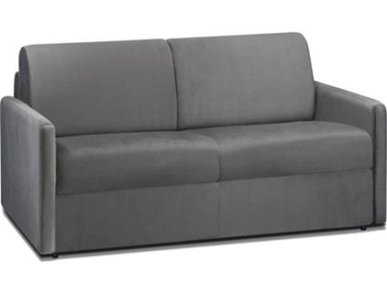 Sofá Cama Calife VENTE-UNIQUE (Cinza Antracite - Tecido e Veludo - 150x94x85 cm/Dimensões da cama: 120 – 139 cm)