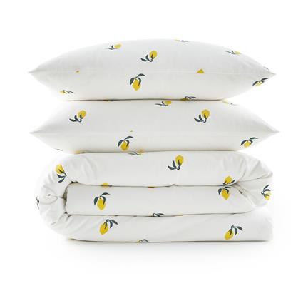 Conjunto capa de edredon e fronha quadrada, 50% algodão reciclado, Citron, La Redoute Interieurs