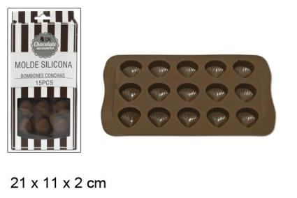 bandeja 15 moldes/ silicone (concha)