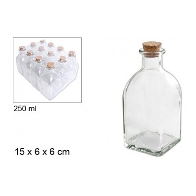 Frasco Vidro c/ Tampa de Cortiça 250ml